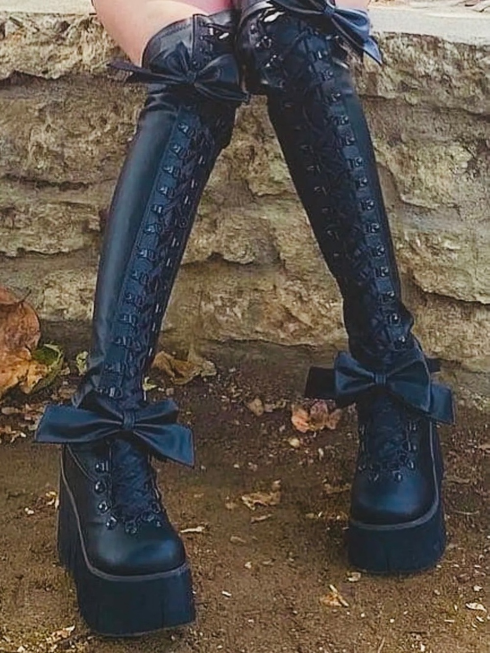 Demonia Kera-303 in Black Stretch Vegan Leather